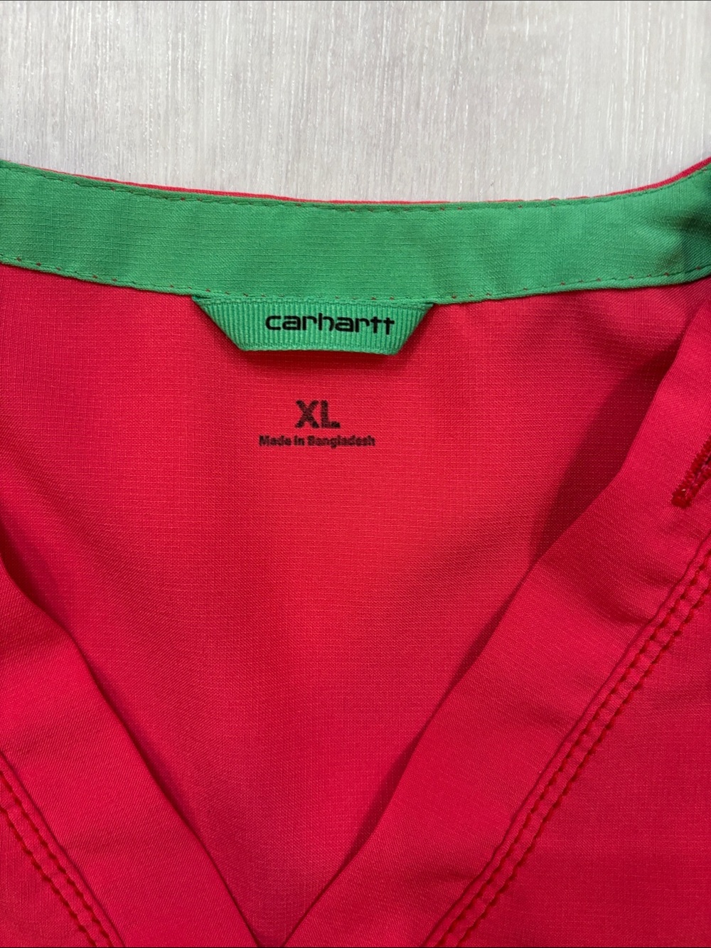 Carhartt Scrub Set Top & Pants adjustable waist Fushia with Green Trim XLarge - Picture 2 of 13